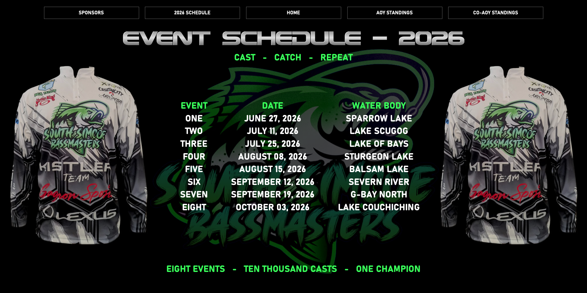 EVENT SCHEDULE - 2026